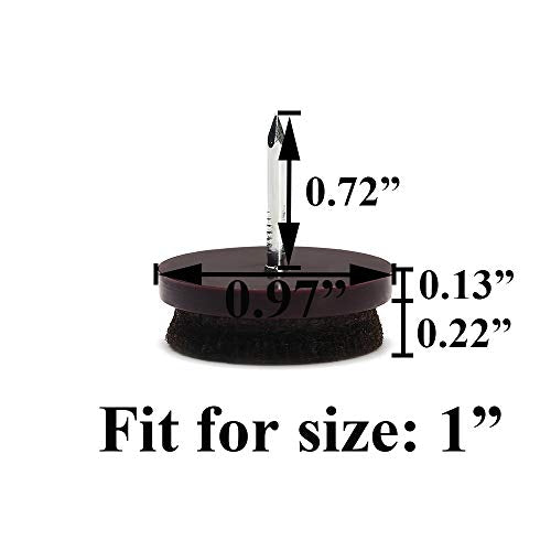 Furniture Felt Pads Nail-on Heavy Duty Felt Pad Chair Sliders Round Chair Leg Floor Protectors 1" Furniture Leg Protector 24 Pack