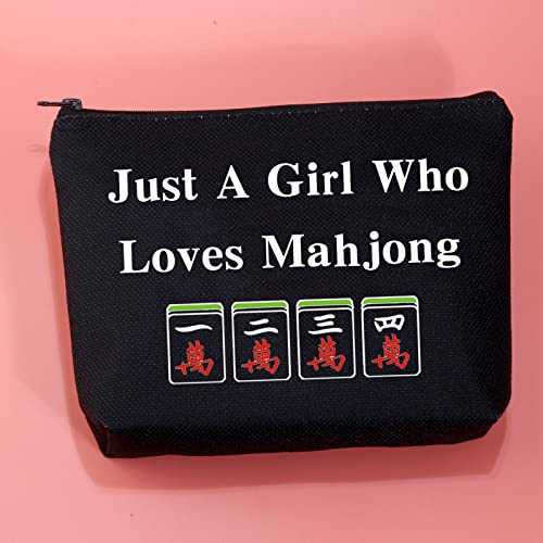 JXGZSO Lucky Mahjong Tiles Makeup Bag Who Loves Mahjong Board Game Storage Bag For Mahjong Lover