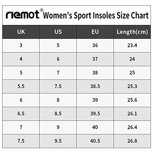 riemot Women's Shoe Insoles Breathable Honeycomb Sport Shoe Insoles Cushioning Shoe Inserts Replacement Innersoles for Water Shoes Sneakers Work Shoes Grey US10/ EU41