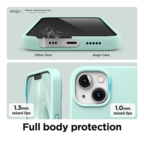 elago Liquid Silicone Case Compatible with iPhone 13 (6.1 inches), Premium Silicone Case, Full Protection Case – Shockproof Cover with 3 Structures, Soft Microfiber Prevents Scratches (Intense Purple)