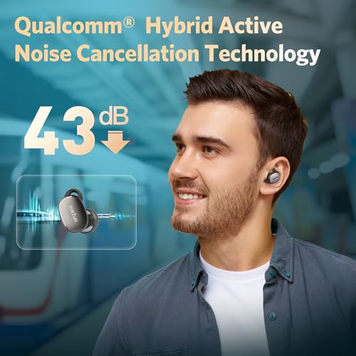 EarFun Free Pro 3 Noise Cancelling Wireless Earbuds, Hi-Res Sound, Snapdragon Sound with Qualcomm aptX™ Adaptive, 6 Mics ENC, Bluetooth 5.3 Earbuds, Multipoint Connection, Custom App, Wireless Charge