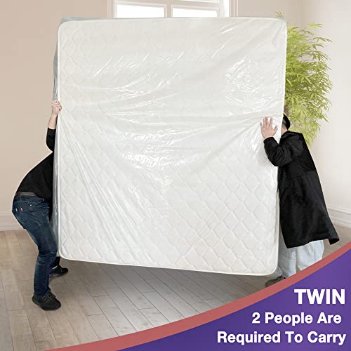 Mattress Bag for Moving Storage, 5 Mil Heavy Duty Bed Mattress Cover, Super Thick and Tear Resistant (Twin)