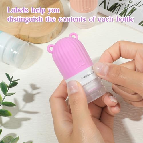 RONRONS Travel Bottles, 1oz Silicone Sauces Salad Condiment Oil BBQ Squeeze Bottles, Mini Leak Proof TSA Approved Dressing Container for Shampoo Toiletries Conditioner (4 Pieces)