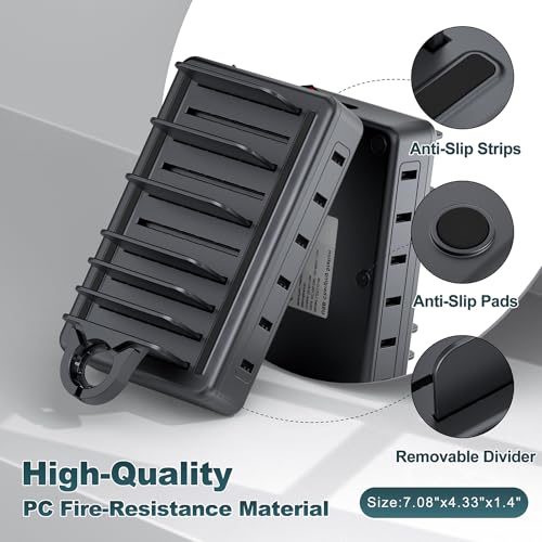 Honcila Charging Station for Multiple Devices, 6 in 1 Charger Station Multiple Charging Station for Cellphone Tablet iPhone iPad and More-50W Charging Dock with Mixed Charging Cables