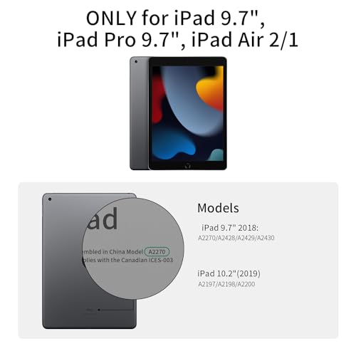 YEBOS Paper-Feel Magnetic Screen Protector for iPad 6th 5th 9.7 Inch(2018/2017), iPad Pro 9.7 2016, iPad Air 2 1, Write, Draw Like on Paper, Detachable,Reusable,Removable,Matte,Anti-Glare,Easy Install