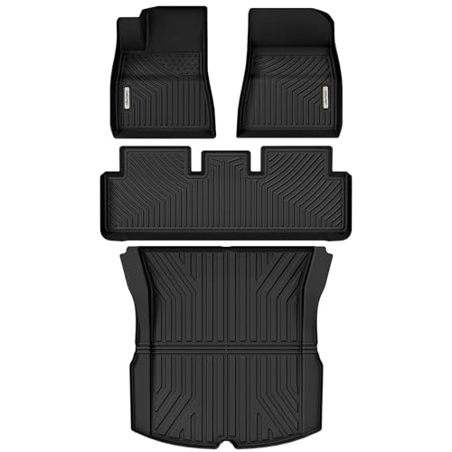 OEDRO Floor Mats Fit for 2013-2016 Ford Fusion Energi/Titanium/Lincoln MKZ, Unique Black TPE All-Weather Guard Includes 1st and 2nd Row: Front, Rear, Full Set Liners