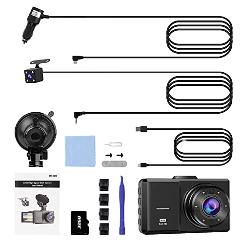 Dash Cam Front and Rear, SPADE Dual Dash Camera 1296P with 32G SD Card, Waterproof Backup Camera, DVR Car Dashboard Camera with Night Vision WDR G-Sensor Parking Monitor Loop Recording[UP-Grade]