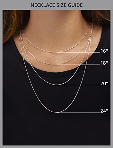 Amazon Essentials Platinum Plated Sterling Silver Station Necklace set with Infinite Elements Cubic Zirconia (6mm), 36" (previously Amazon Collection)