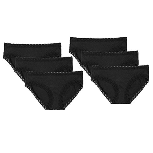 Natori, Womens, Bliss Girl Brief 6-Pack, Black, Size: XS, Inseam: One Size