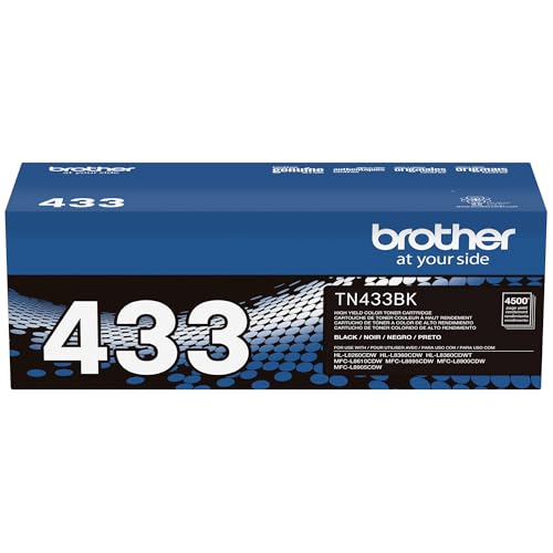 Brother Genuine TN433BK High Yield Toner-Retail Packaging , Black, 1 Size