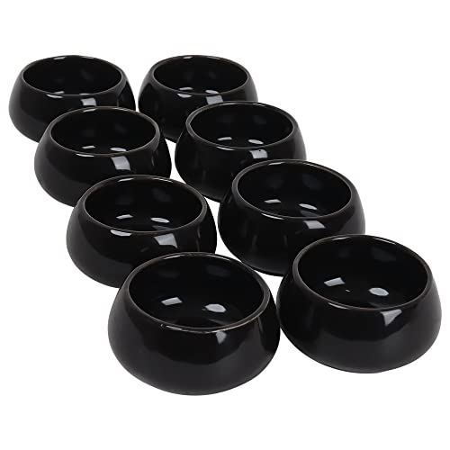 VIRTIONZ Pinch Bowls, Ceramic Dip Mini Bowls Set Soy Sauce Dish/Bowls, Condiments Server Dishes - Good for Ketchup, Soy Sauce, BBQ and Other Party Dinner (Set of 8) (BLACK, 8)