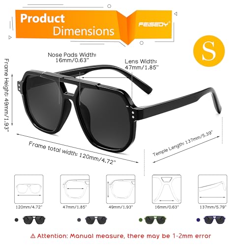 FEISEDY Kids Polarized Sunglasses for Boys Girls Aviator Sunglasses Lightweight Flexible UV400 Protection Age 3-12 B0045