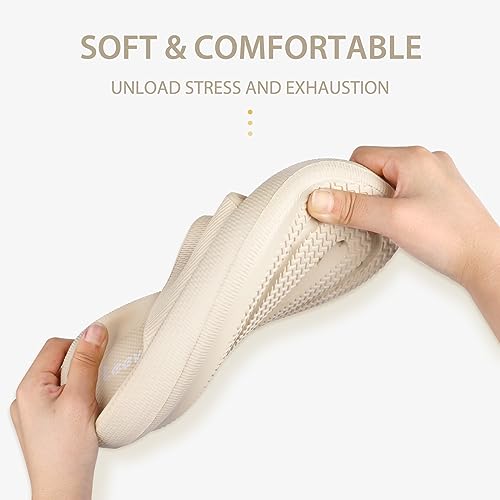 Leevar Blue Cloud Slides for Women and Men - Soft, Comfy, Relax Cloud Slippers, Thick Sole, Non-slip Slides for Men, Easy to Clean, Shower, Swimming, Beach, Shower Slippers