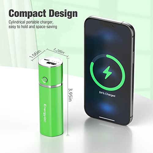 EnergyQC Slim 2 Portable Charger,Ultra-Compact 5000mAh Power Bank External Battery Compatible with iPhone,Samsung Galaxy,Airpods and More-Black
