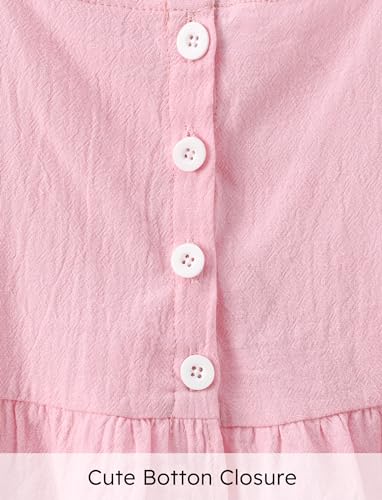 PATPAT Girls 2 Pieces Skirt Set Solid Color Tank Top and Floral Print Skirt Outfits Summer Clothes Sets for Girls, 4-5 Years