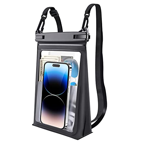 Large Floating Waterproof Phone Pouch [with Sealing Strip], Cell Phone Dry Bag Case for iPhone 15 14 13 12 Pro Max Galaxy Google All Phones, Universal Float Waterproof Bag for Beach Vacation