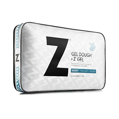 Z Gel-Infused Dough Memory Foam + Z Gel Pillow - Removable Tencel Cover - Queen - High Loft