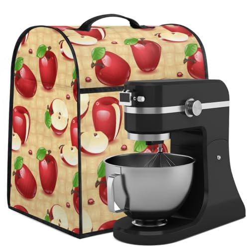 Kitchen Aid Mixer Cover Red Apples Stand Mixer Cover Compatible With 5-8 Quart Tilt Head Coffee Maker Dust Covers Durable Foldable Washable Kitchen Aid Mixer Accessories