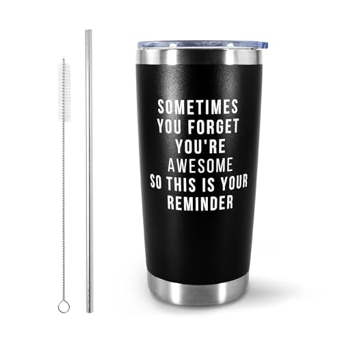 Gifts For Men Women- Sometimes You Forget You're Awesome Thank You Gift Idea for Birthday, Dad, Husband, Friend, Coworker, Thank you, Motivation, Nurse, Teacher, Boss, Coworker - 20 Oz Tumbler(Black)