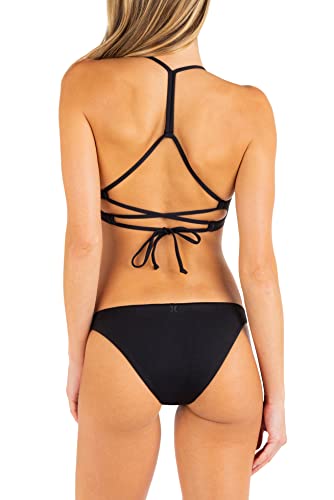 Hurley womens Solid Adjustable Bikini Top, Black, X-Small US