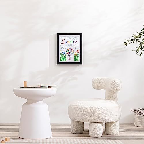 eletecpro 11x14 Kids Art Frame Front Opening with Glass Cover, Display Artwork 9x12 & 8x10 with Mat or 11x14 without Mat, Artwork Picture Frame Changeable with Storage for Wall and Tabletop, Black