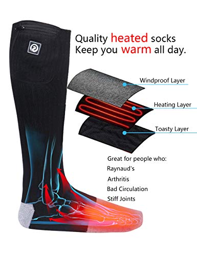 Heated Socks Men Women Battery Sock for Cold Feet Thermal Electric Socks for Camping Winter Footwarmers