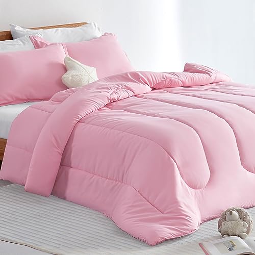 SLEEP ZONE Kids Bedding Full/Queen Comforter Set - Cute Printed for Boys, Girls, Teens, Super Soft, Fade Resistant (Pink Flower, Full/Queen)