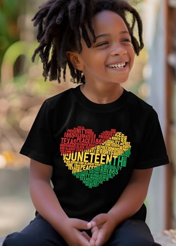 CAZYCHILD Toddler Juneteenth Shirts Boys Girls Black History Freedom T-Shirt Celebrate 1865 June 19th Kids Tops