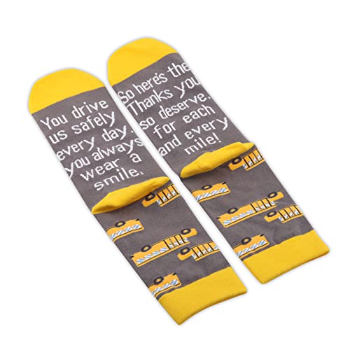 CMNIM School Bus Driver Appreciation Gifts 2 Pairs School Bus Driver Socks Thank You Gifts for School Bus Drivers Retirement Gifts (2 Pairs school bus socks)