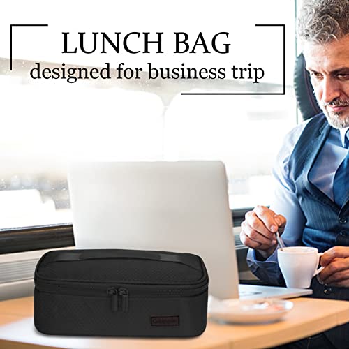 Gloppie Small Lunch Bag for Men Women Insulated Lunch Box Mini Lunchbox Portable Lunch Cooler Bag Adult Lunch Pail Petty Food Containers Reusable Snack Bag Loncheras Para Hombres Black