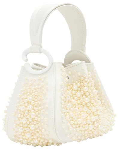 Oscar de la Renta, Nano Pearl Embroidered O Handle Bag, Pearl