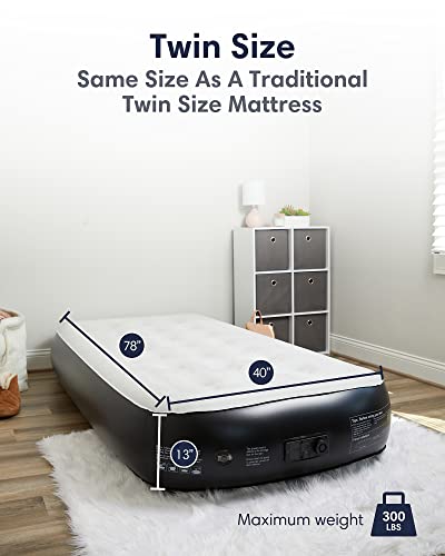 OlarHike Twin Air Mattress with Built in Pump,Inflatable Blow Up Mattresses Storage Bag for Camping,Travel&Guests,13" Airbed-High Speed Inflation Black Bed,Camping Accessories,Indoor