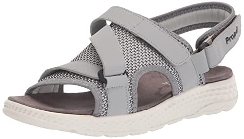 Propét Women's TravelActiv Sport Sandal,Silver,7