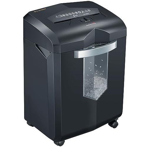 Bonsaii Heavy Duty Paper Shredder, 16-Sheet Micro Cut Shredder for Office, 60-Minute Continuous Running Time Commercial Grade Shredder with 6 Gallon Pullout Basket, P-4 Level High Security (C149-D)