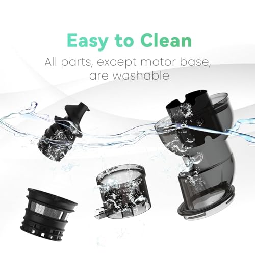 Masticating Juicer Machines, 4.1-inch(104mm) Powerful Slow Cold Press Juicer with Large Feed Chute,Easy to Clean with Brush