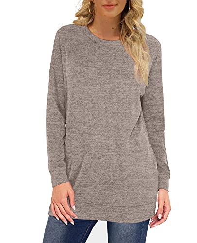 OFEEFAN Sweatshirts for Women Loose Fit Lightweight Fall Sweaters Womens Clothing