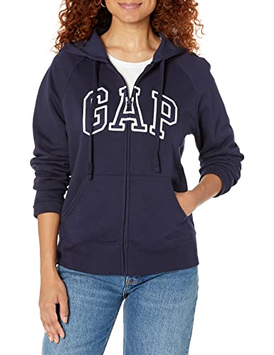 GAP womens Logo Hoodie Zip Sweatshirt, Light Heather Grey B08, X-Small US