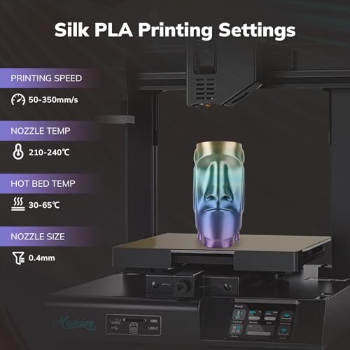 AMOLEN Silk PLA 3D Printer Filament, Multicolor 1.75mm PLA Shiny Gradient Filament Color Shift 3D Printing PLA Filament for Most FDM 3D Printer, 1kg Spool(2.2lbs), Blue Fuchsia