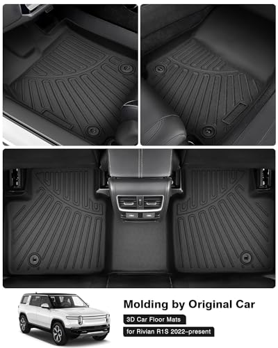 Powerty Floor Mats for Honda CR-V CRV 2023 2024 2025(Include Hybrid) Accessories All Weather Floor Liner 3D TPE 1st & 2nd Row Floor Mat Heavy-Duty Floor Liners