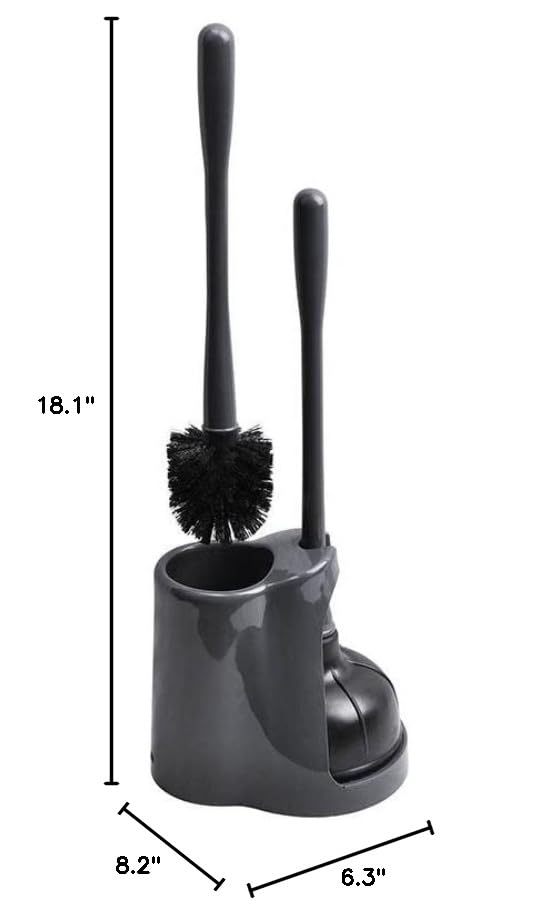Toilet Plunger and Bowl Brush Set - Complete Bathroom Cleaning Combo for Effective Toilet Maintenance - Durable Tools for Unclogging and Scrubbing Toilets (White)