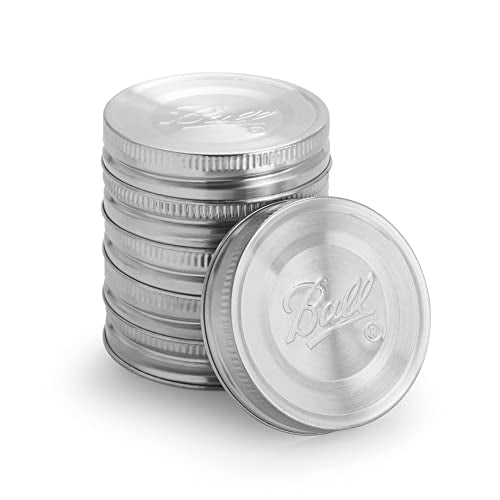 Ball Jar Stainless Steel One-Piece Mason Jar Lids, Regular Mouth, Silver