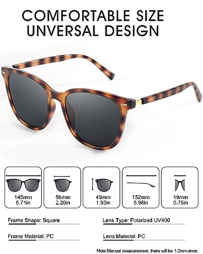 FIMILU Vintage Square Polarized Sunglasses for Women, Trendy UV400 Protection Fashion Shades for Driving, Traveling, Vacation