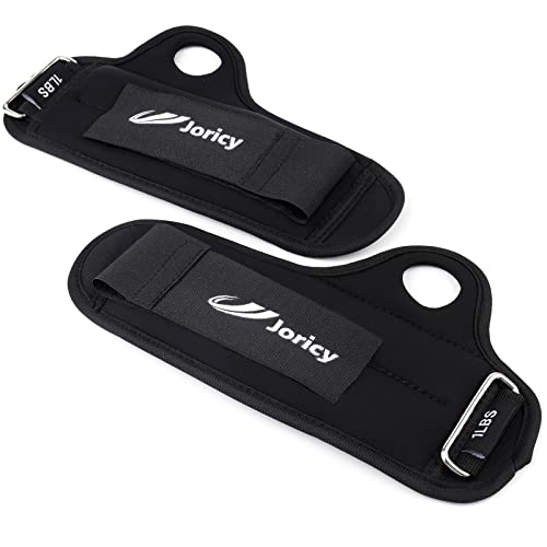 Wrist Weights with Thumb Loops Lock for Men Women Kids 2LBS Pair (1 LB Each Weight) Arm Ankle Weights Weighted Gloves for Running Walking Jogging Strength Training Gym Workout Cardio Exercises, Black