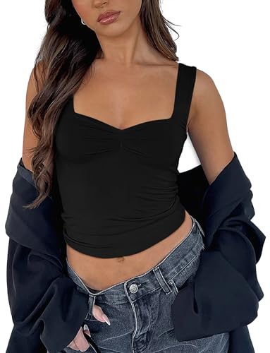 COSELSE Cute Baby Tees for Women Y2k Pink Summer Trendy Sexy Backless Crop Tank Bra Cami Camisole Tops Going Out Fitted Basic T Shirt Skimss S