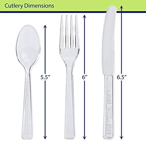 Party Dimensions Plastic 300 Count Cutlery Combo Box, Clear, Combo Box, Clear 300 Count