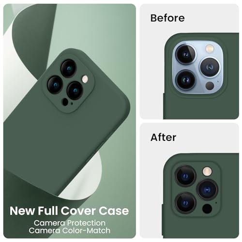 FireNova Designed for iPhone 13 Pro Max Case, Silicone [Camera Protection] Phone Case with [2 Screen Protectors], Soft Anti-Scratch Microfiber Lining Inside, 6.7 inch, Pink Pomelo