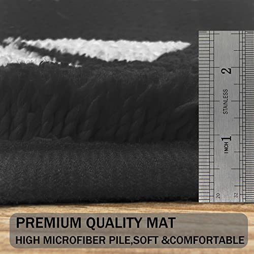 Bathroom Rug Set Shaggy Bath Rugs Set 3 Piece,Non Slip Thick Plush Microfiber Bathroom Carpet, Extra Soft and Absorbent Bathroom Set, Machine Washable, Bath Rugs for Bathroom Tub,Shower, Deep Grey