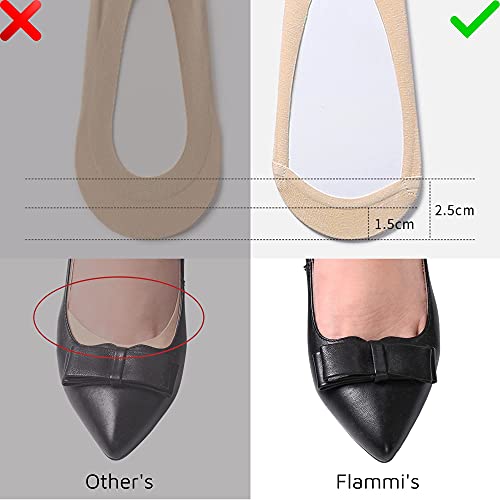 Soxbang Womens TRULY No Show Socks for Flats Heels Non Slip Cotton Ultra Low Cut Liner Socks(3-Black+Grey+Nude,5-7.5)