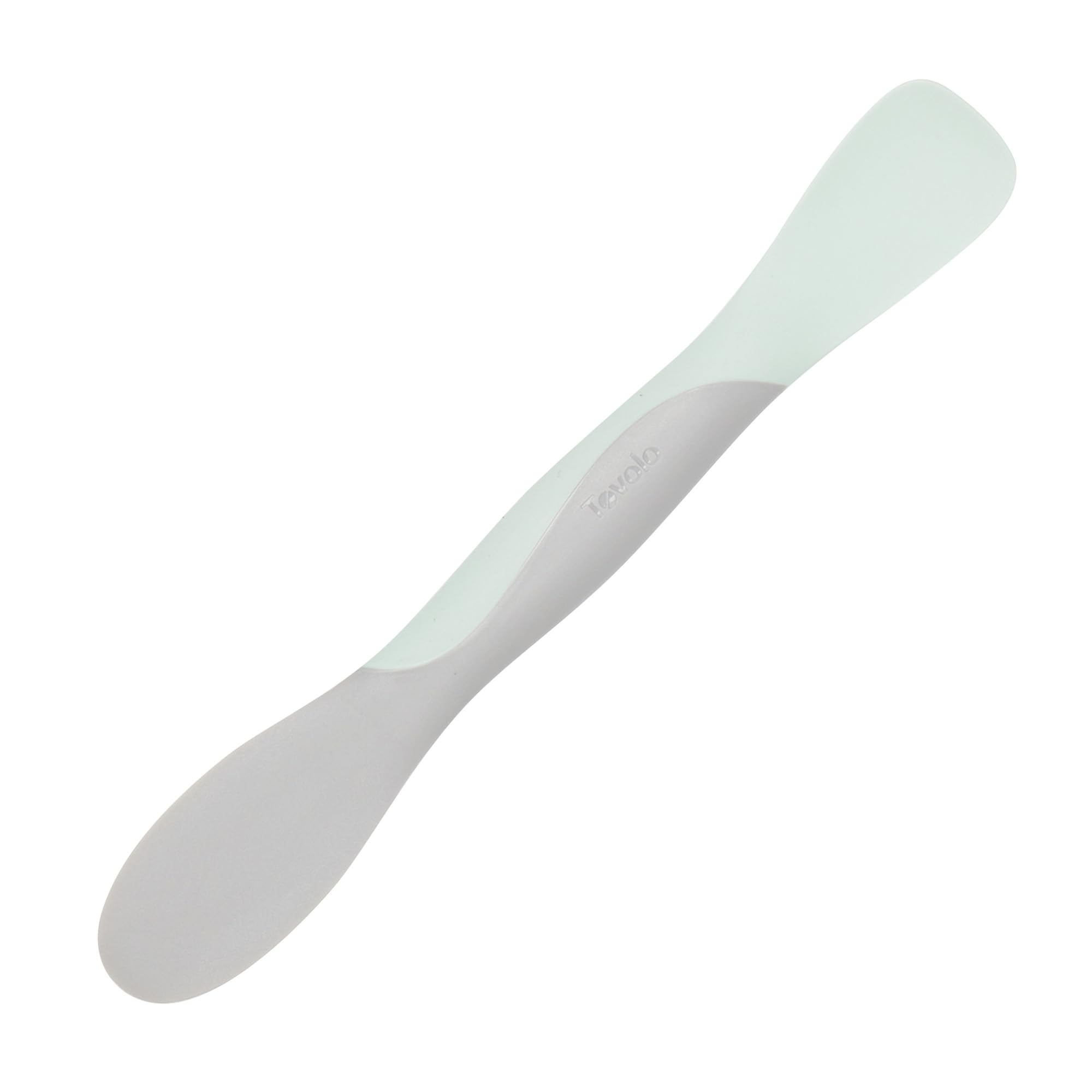 Tovolo Scoop and Spread Large Dual End Silicone Sandwich Spreader Tool with Nylon Handle, BPA Free Dishwasher Safe Silicone and Nylon Tool for Spreading and Scooping, Blue Haze and Oyster Gray