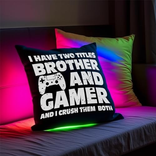 PreLiving Funny Gaming Throw Pillow Cover, Gamer Gifts for Teenage Boys, Kids Boys Gaming Room Decor, 12 × 20 Inch